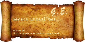 Gerics Erzsébet névjegykártya